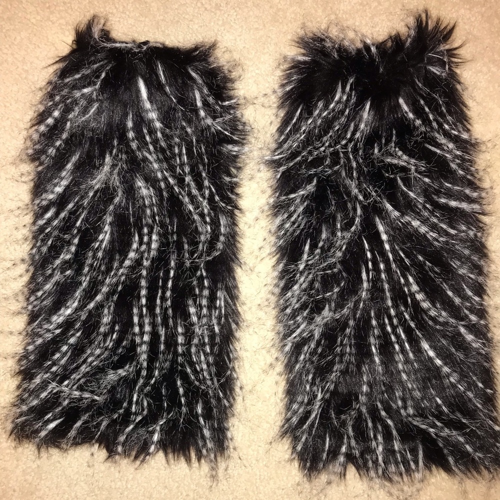 Furry leg warmers